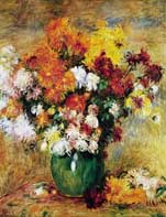 Flowers in Green Vase